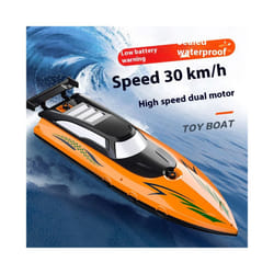 Cross-Border Remote Control Boat Electric Toy Charging 2.4G Remote Control Boat Double Spiral Pulp High-Speed - Orange