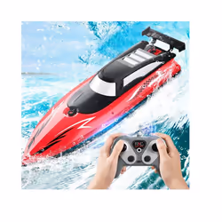 Cross-Border Remote Control Boat Electric Toy Charging 2.4G Remote Control Boat Double Spiral Pulp High-Speed - Orange