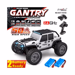50 or 80KM/H Rc Cars 1/16 Off Drift Road 4WD with LED 2.4G Waterproof Remote Control Monster Truck for - 16103-Black-2B