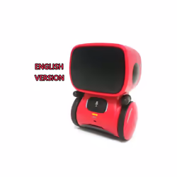 Toy Robot Voice Control Interactive Robot Cute Toy Smart Robot for Kids Dance Voice Command Touch Control - English Red