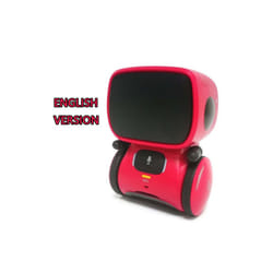 Toy Robot Voice Control Interactive Robot Cute Toy Smart Robot for Kids Dance Voice Command Touch Control - English Red