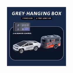 RC 1:64 Off-Road Monster Truck Remote Control Mini Climbing Car Alloy Model Remote Control Electric - White with a luggage