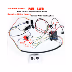 Self-Made High-Power Children Electric Ride on Baby Car Switch Remote Control Controller Swing Wires - 24V 40A 4WD