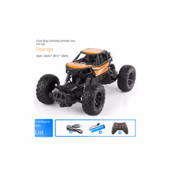 Children's Large Remote Control Car Alloy Remote Control Off road Vehicle Rechargeable Four way Climbing - orange