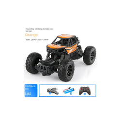 Children's Large Remote Control Car Alloy Remote Control Off road Vehicle Rechargeable Four way Climbing - orange