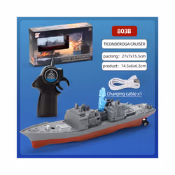 2.4G RC Boat High-Speed Remote Control Ship Simulation Warship Model Toy Mini Battleship Kids Toys for - 803B