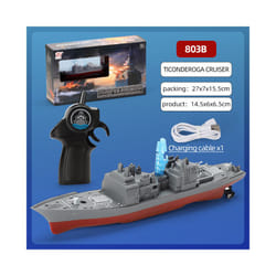2.4G RC Boat High-Speed Remote Control Ship Simulation Warship Model Toy Mini Battleship Kids Toys for - 803B