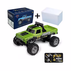 RC Off-Road Monster Truck 1/64 Remote Control Mini Climbing Car, Alloy Material, 2.4G Remote Control - Green