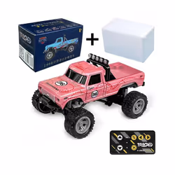 RC Off-Road Monster Truck 1/64 Remote Control Mini Climbing Car, Alloy Material, 2.4G Remote Control - Pink