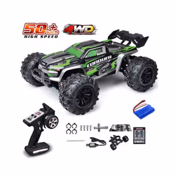 Rc Car Off Road 4x4 High Speed 70KM/H Remote Control Car with LED Headlight Brushless 4WD 1/16 Monster - 16102-GR-1B