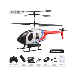 RC Helicopter Military 4CH LED Lights 4K Camera Altitude Hold Remote Control Helicopter For Adults Birthday - white no camera