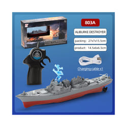 2.4G RC Boat High-Speed Remote Control Ship Simulation Warship Model Toy Mini Battleship Kids Toys for - 803A