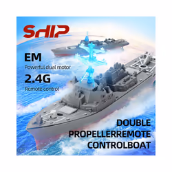 2.4G RC Boat High-Speed Remote Control Ship Simulation Warship Model Toy Mini Battleship Kids Toys for - 803A