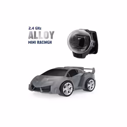 Children's Mini Watch Remote Control Car Toy Novelty RC Car Toy Cartoon Portable USB Charging Watch - 2.4G alloy Black