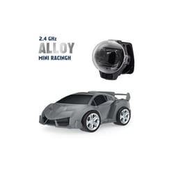 Children's Mini Watch Remote Control Car Toy Novelty RC Car Toy Cartoon Portable USB Charging Watch - 2.4G alloy Black