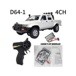1/16 Scale RC Crawler WPL Truck RTR Off-Road Pick-up Car 2.4GH Remote Control RC Rock Crawler with LED - D64-1 White 4WD