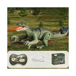 Electric remote control Velociraptor Tyrannosaurus Rex simulation sound emitting remote control dinosaur - D