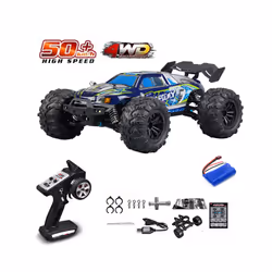 Rc Car Off Road 4x4 High Speed 70KM/H Remote Control Car with LED Headlight Brushless 4WD 1/16 Monster - 16101-BU-1B