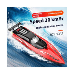 Cross-Border Remote Control Boat Electric Toy Charging 2.4G Remote Control Boat Double Spiral Pulp High-Speed - Red