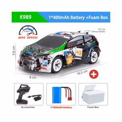 WLtoys K969 1:28 4WD 2.4G Mini RC Racing Car High Speed Off-Road Remote Control Drift Toys Alloy Vehicle - K989 1B Foam Box
