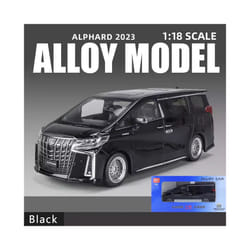 1:18 Alphard Alloy Car Model Simulation Sound And Light Pull Back Toy Car Metal Mpv Business Car Boys - Black with box