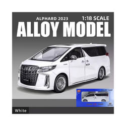 1:18 Alphard Alloy Car Model Simulation Sound And Light Pull Back Toy Car Metal Mpv Business Car Boys - White with box