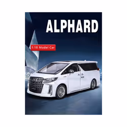 1:18 Alphard Alloy Car Model Simulation Sound And Light Pull Back Toy Car Metal Mpv Business Car Boys - White with box