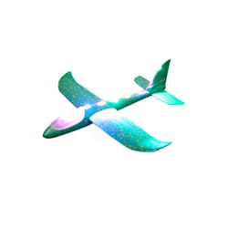 LED Foam Plane Hand Throw Glider Model Children's Outdoor Educational Toy Sport Glowing Toy Children's - full LED Green 48cm