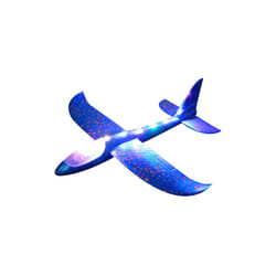 LED Foam Plane Hand Throw Glider Model Children's Outdoor Educational Toy Sport Glowing Toy Children's - full LED Blue 48cm