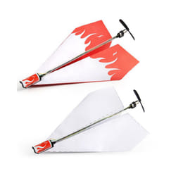 Airplane Rc Folding Paper Model DIY Motor Power Red Rc Plane Power Kids Boy Toy Diecast Airplane Model - Random Color 1PC