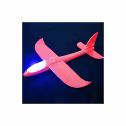 LED Foam Plane Hand Throw Glider Model Children's Outdoor Educational Toy Sport Glowing Toy Children's - LED Red 48cm