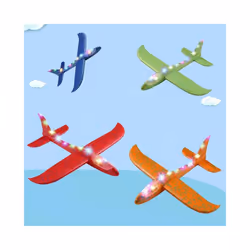 LED Foam Plane Hand Throw Glider Model Children's Outdoor Educational Toy Sport Glowing Toy Children's - LED Red 48cm