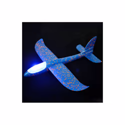 LED Foam Plane Hand Throw Glider Model Children's Outdoor Educational Toy Sport Glowing Toy Children's - LED Blue 48cm