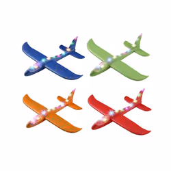 LED Foam Plane Hand Throw Glider Model Children's Outdoor Educational Toy Sport Glowing Toy Children's - LED Blue 48cm
