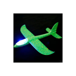 LED Foam Plane Hand Throw Glider Model Children's Outdoor Educational Toy Sport Glowing Toy Children's - LED Green 48cm