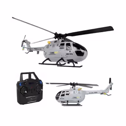 C186 Pro B105 2.4G RTF RC Helicopter 4 Ppropellers 6 Axis Electronic Gyroscope for Stabilization Remote - 1 Battery Gray