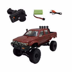 New WPL C64-1 RC CAR 1/16 2.4G Full Scale 4WD Climbing Car Off Road Vehicle C64 Pickup Truck Remote - C64-1 Red