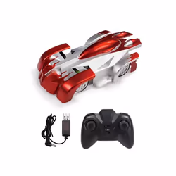 2.4G RC CAR Wall Climbing Car Remote Control Toys Climb Wall Ceiling Light Racing Model Electric Anti-gravity - red