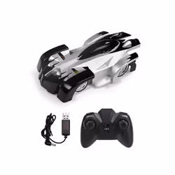 2.4G RC CAR Wall Climbing Car Remote Control Toys Climb Wall Ceiling Light Racing Model Electric Anti-gravity - black