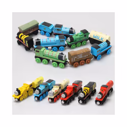 Thomas and Friends Wooden Pocket Toy Train Model Toy Molley Gold Diesel Lady Toby Rail Train Toys For - 34