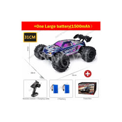50 or 80KM/H Rc Cars 1/16 Off Drift Road 4WD with LED 2.4G Waterproof Remote Control Monster Truck for - 16101 Purple 2B