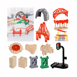 Wooden Railway Track Beech Wood Track Accessories Fit for All Kinds of Thomos Trains for Biro Wood Tracks - Wooden track 1pc A5