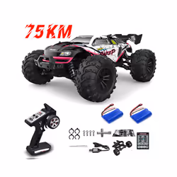 1:16 75KM/H or 50KM/H 4WD RC Car with LED Remote Control Cars High Speed Drift Monster Truck for Kids - 16102-Red-1B