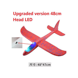 48cm Hand Throw Airplane EPP Foam Launch fly Glider Planes Model Aircraft Outdoor Fun Toys for Children - LED Red 48cm