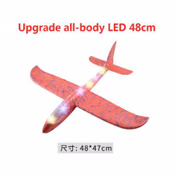 48cm Hand Throw Airplane EPP Foam Launch fly Glider Planes Model Aircraft Outdoor Fun Toys for Children - LED Blue 48cm