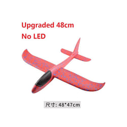 48cm Hand Throw Airplane EPP Foam Launch fly Glider Planes Model Aircraft Outdoor Fun Toys for Children - Red 48cm NO LED