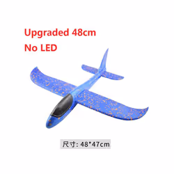 48cm Hand Throw Airplane EPP Foam Launch fly Glider Planes Model Aircraft Outdoor Fun Toys for Children - Blue 48cm NO LED