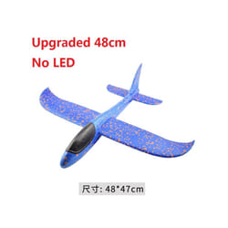 48cm Hand Throw Airplane EPP Foam Launch fly Glider Planes Model Aircraft Outdoor Fun Toys for Children - Blue 48cm NO LED
