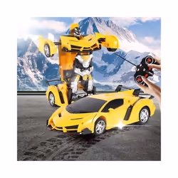 RC Car Deformation Car Mini 2 In 1 Car Toys Transform Car Robot Model Car Remote Control Toy Boys Gifts - blue