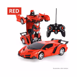 RC Car Deformation Car Mini 2 In 1 Car Toys Transform Car Robot Model Car Remote Control Toy Boys Gifts - red